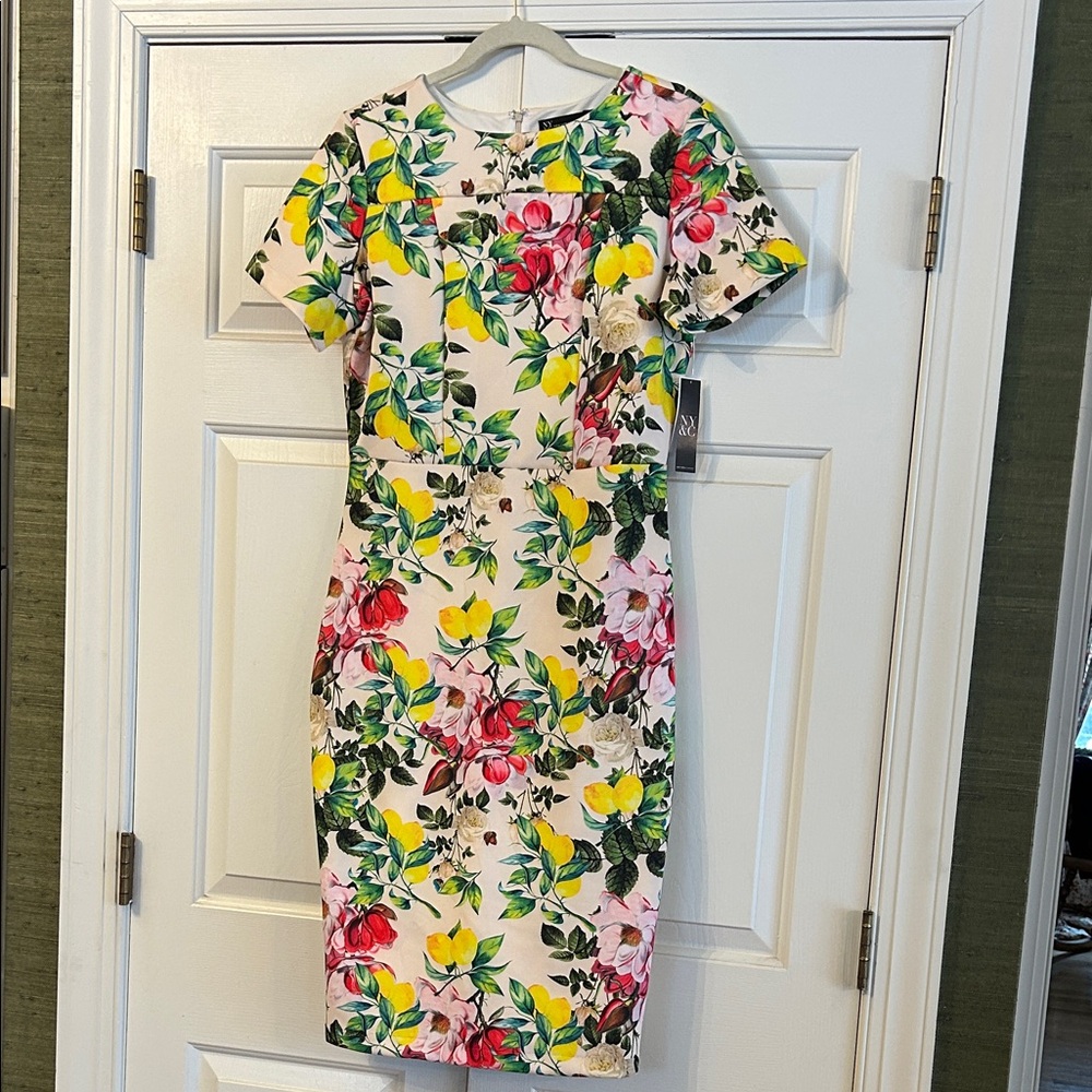 New York & Company Multicolor Floral Midi Dress